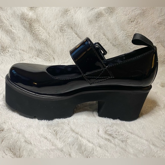 Black Patent Hallway Platform Mary Janes - Picture 7 of 12